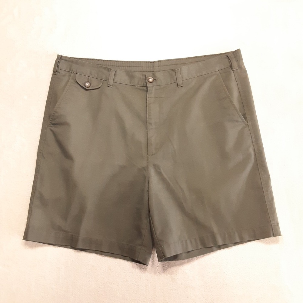 Vintage Towncraft Mens 6" Inseam Chino Shorts 36 Green Golf Elastic Waist Line